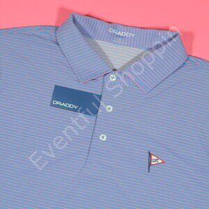 B Draddy Polo Shirt Mens L Blue Mac Lauderdale Yacht Club LYC Golf Striped New